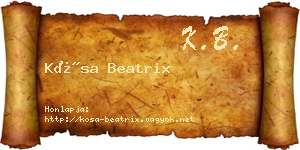 Kósa Beatrix névjegykártya