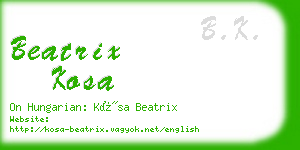 beatrix kosa business card